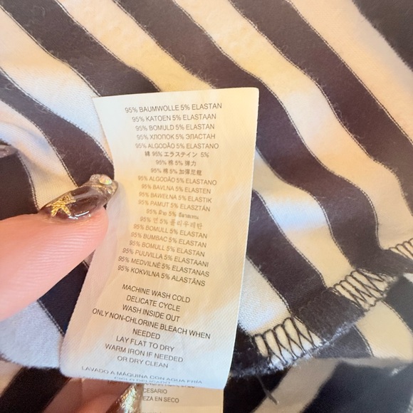 Michael Kors Black and White Striped Cotton Tank Top Size XL MSRP $85 - Picture 7 of 8